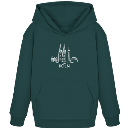 Köln Skyline (großer Druck auf der Brust) - Kids Organic Hoodie