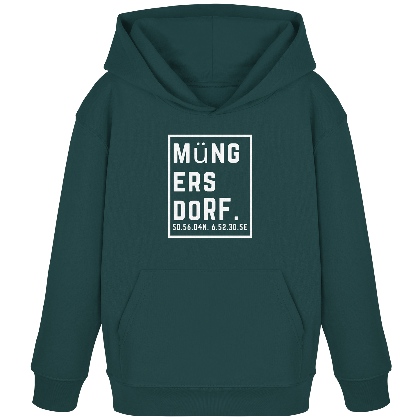 Müngersdorf Koordinaten (großer Druck auf der Brust) - Kids Organic Hoodie