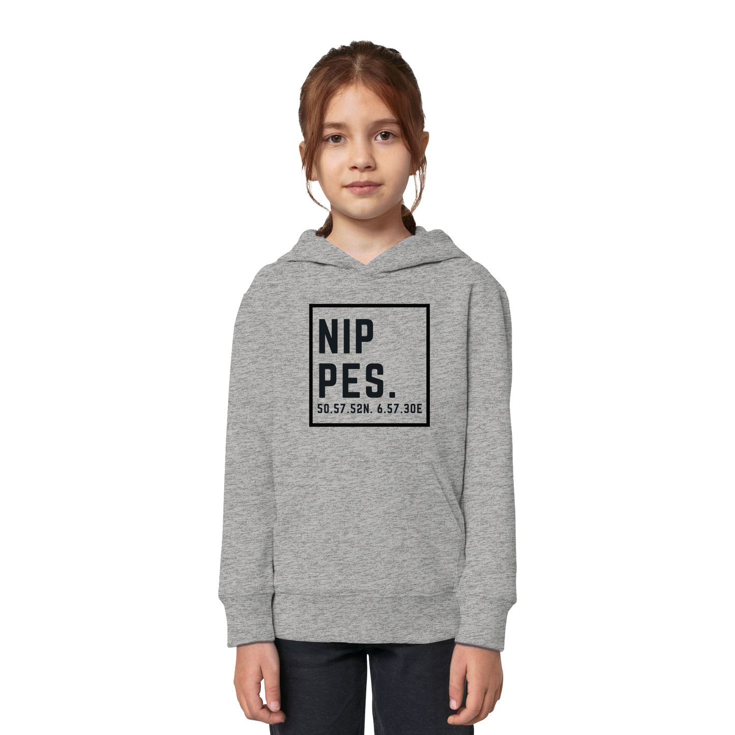 Nippes Koordinaten (großer Druck auf der Brust) - Kids Organic Hoodie