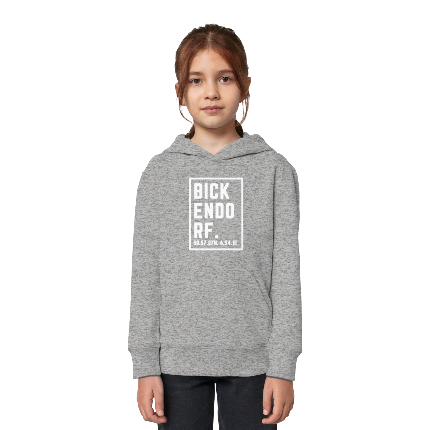 Bickendorf Koordinaten (großer Druck auf der Brust) - Kids Organic Hoodie