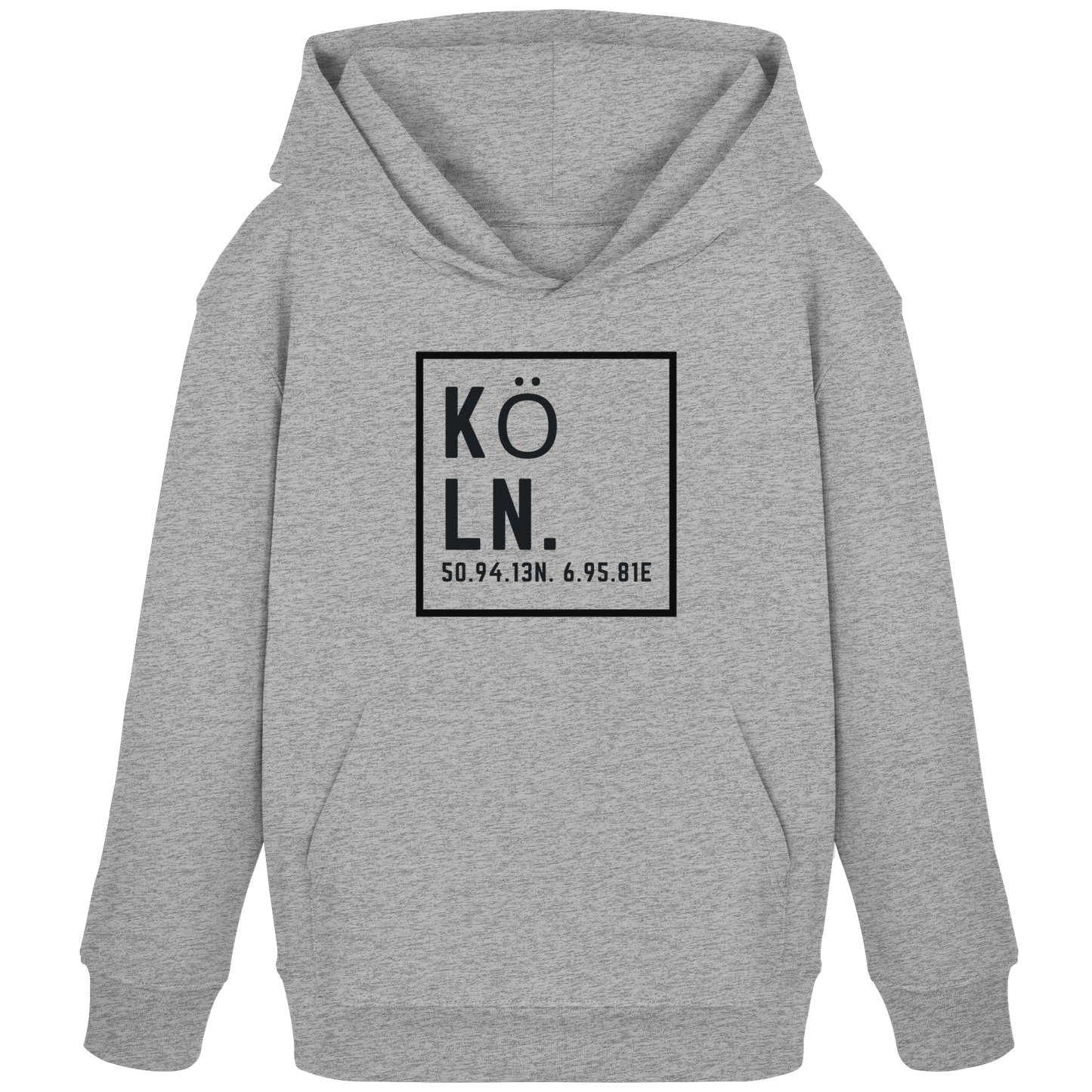 Köln Koordinaten (großer Druck auf der Brust) - Kids Organic Hoodie