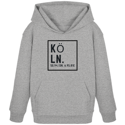 Köln Koordinaten (großer Druck auf der Brust) - Kids Organic Hoodie
