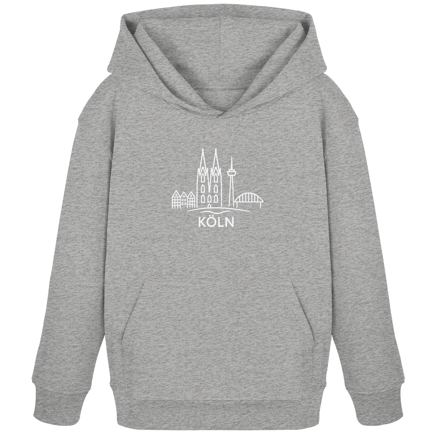 Köln Skyline (großer Druck auf der Brust) - Kids Organic Hoodie