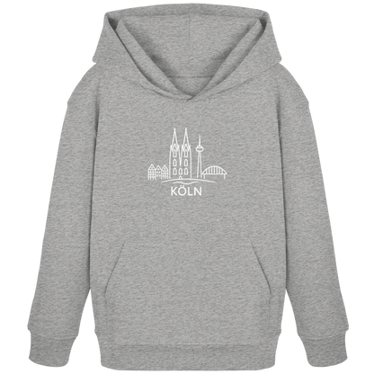 Köln Skyline (großer Druck auf der Brust) - Kids Organic Hoodie