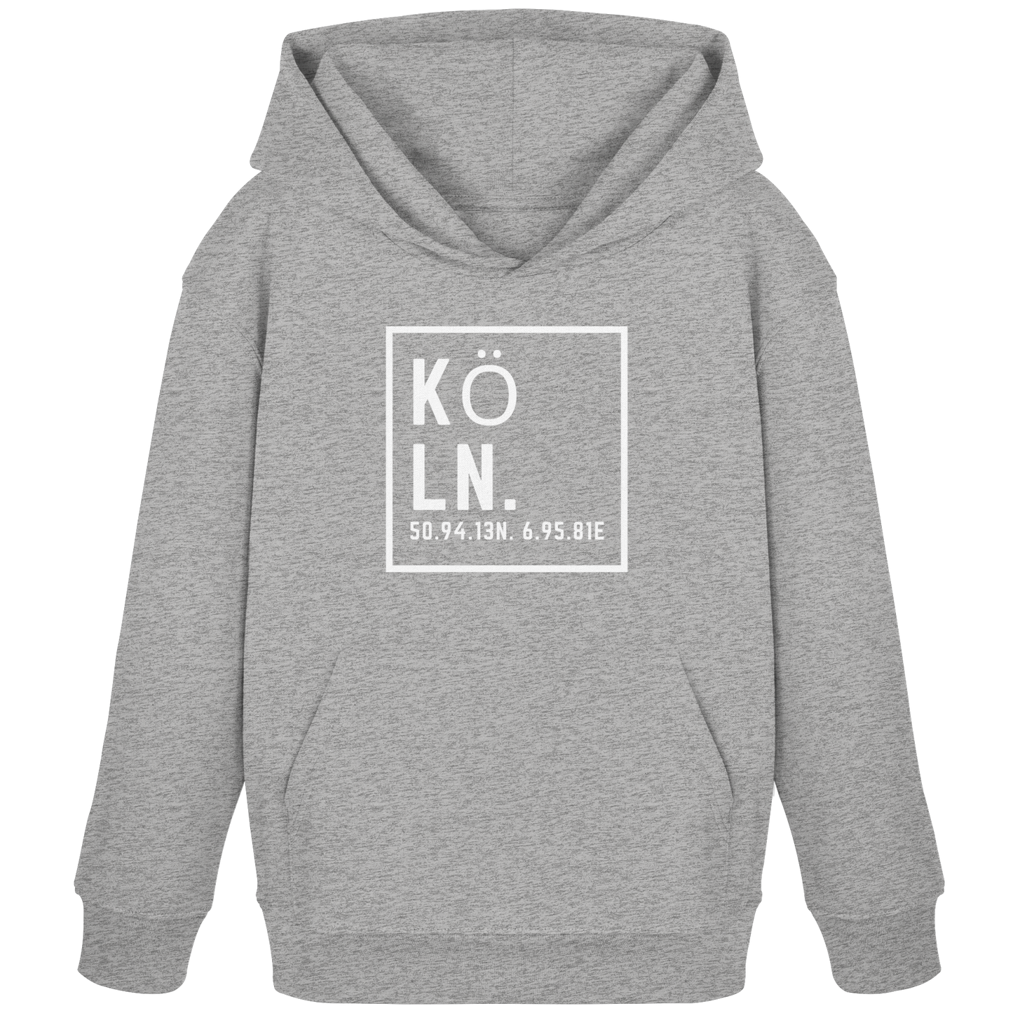 Köln Koordinaten (großer Druck auf der Brust) - Kids Organic Hoodie