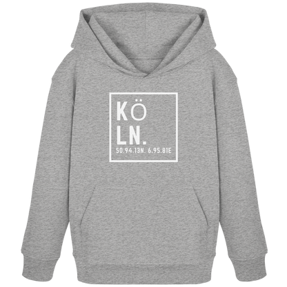 Köln Koordinaten (großer Druck auf der Brust) - Kids Organic Hoodie
