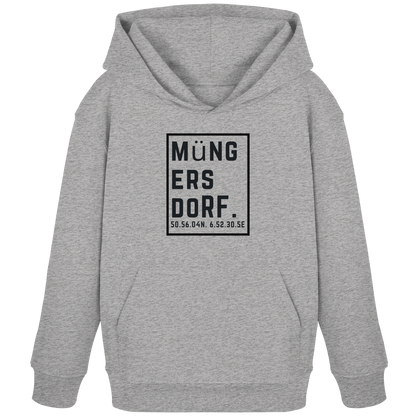 Müngersdorf Koordinaten (großer Druck auf der Brust) - Kids Organic Hoodie