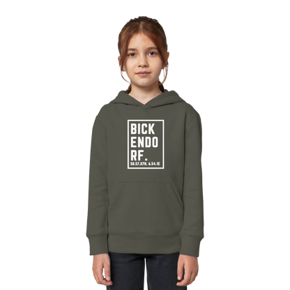 Bickendorf Koordinaten (großer Druck auf der Brust) - Kids Organic Hoodie