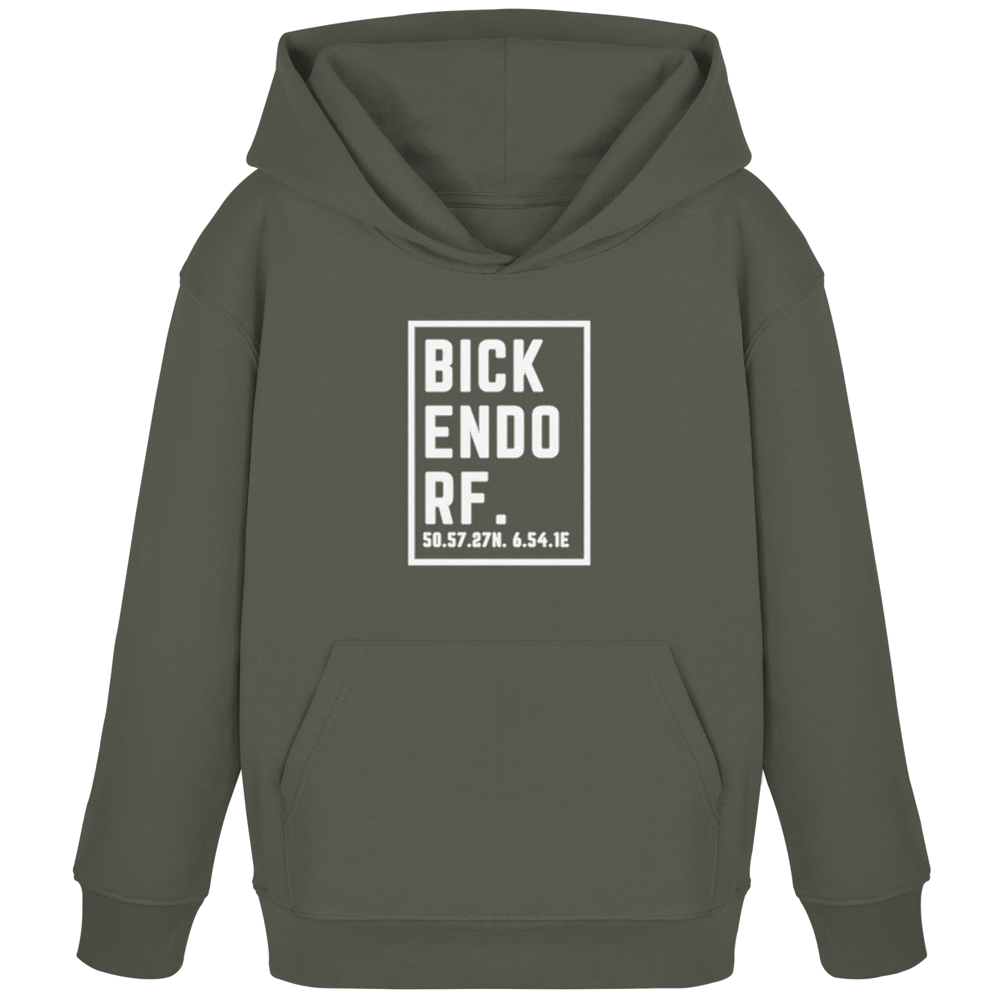 Bickendorf Koordinaten (großer Druck auf der Brust) - Kids Organic Hoodie