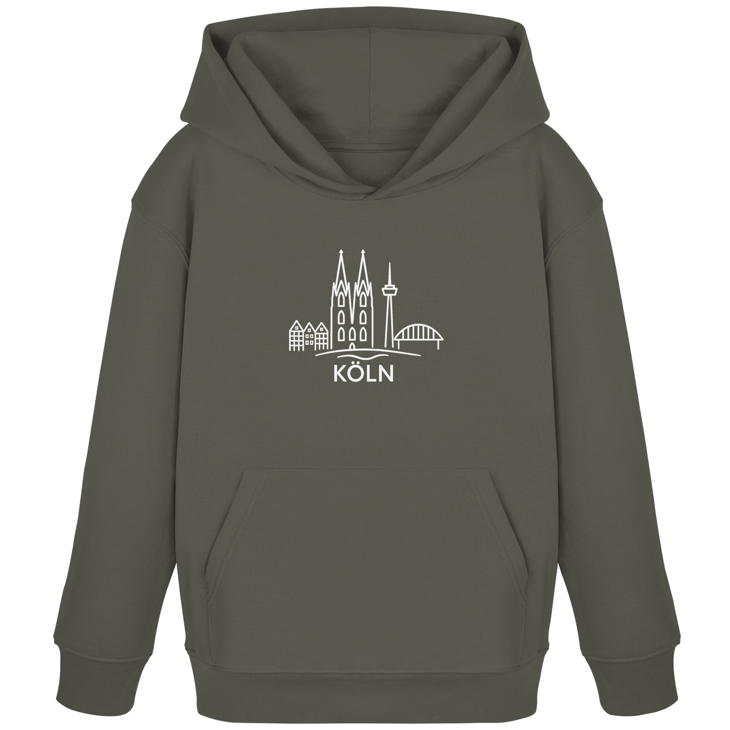 Köln Skyline (großer Druck auf der Brust) - Kids Organic Hoodie