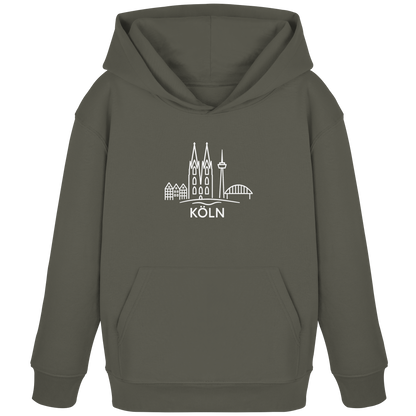 Köln Skyline (großer Druck auf der Brust) - Kids Organic Hoodie