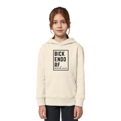 Bickendorf Koordinaten (großer Druck auf der Brust) - Kids Organic Hoodie