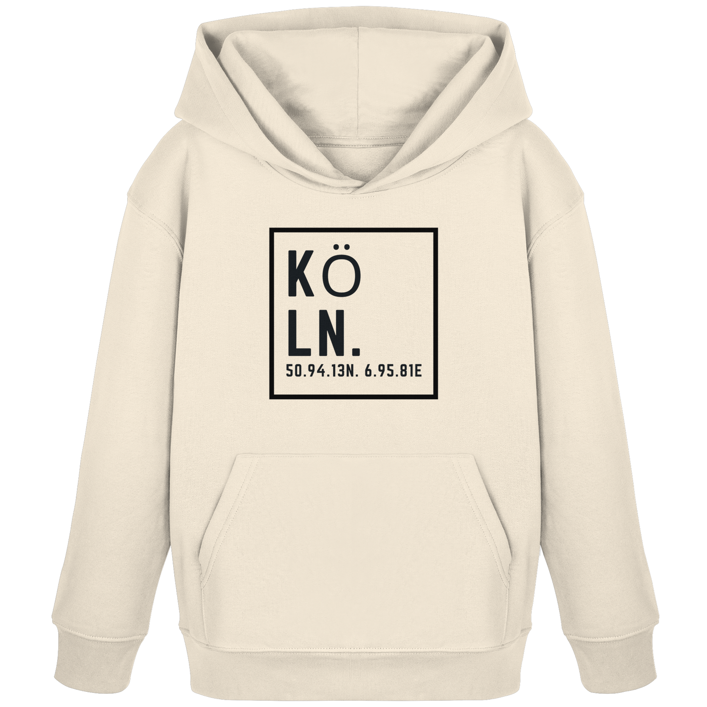 Köln Koordinaten (großer Druck auf der Brust) - Kids Organic Hoodie