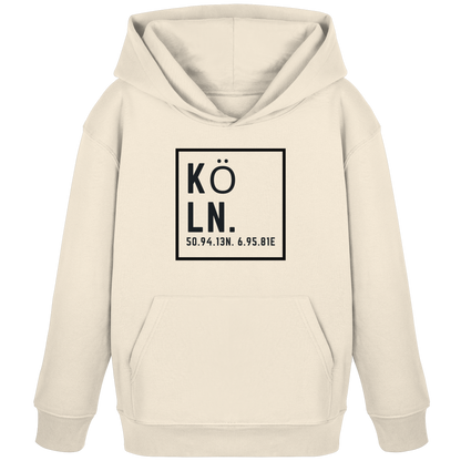 Köln Koordinaten (großer Druck auf der Brust) - Kids Organic Hoodie