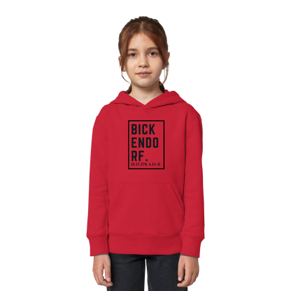 Bickendorf Koordinaten (großer Druck auf der Brust) - Kids Organic Hoodie