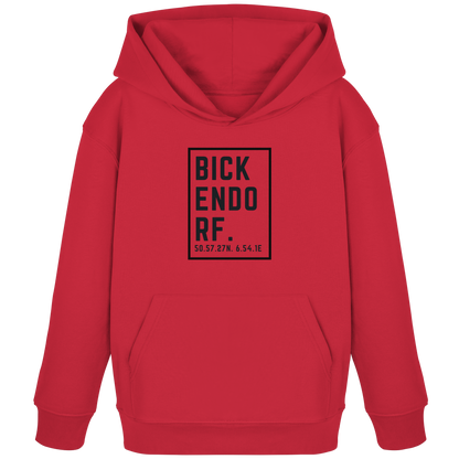 Bickendorf Koordinaten (großer Druck auf der Brust) - Kids Organic Hoodie