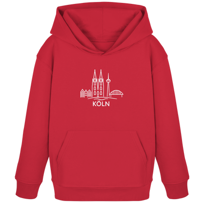 Köln Skyline (großer Druck auf der Brust) - Kids Organic Hoodie