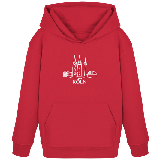 Köln Skyline (großer Druck auf der Brust) - Kids Organic Hoodie