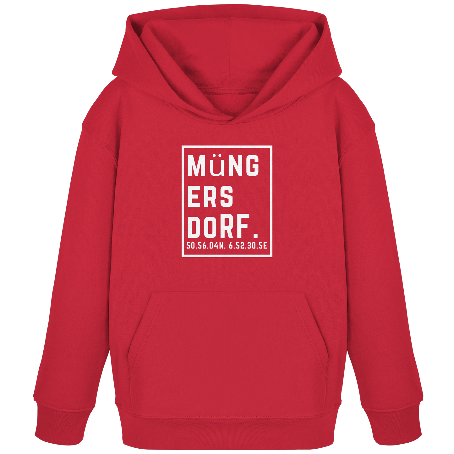 Müngersdorf Koordinaten (großer Druck auf der Brust) - Kids Organic Hoodie