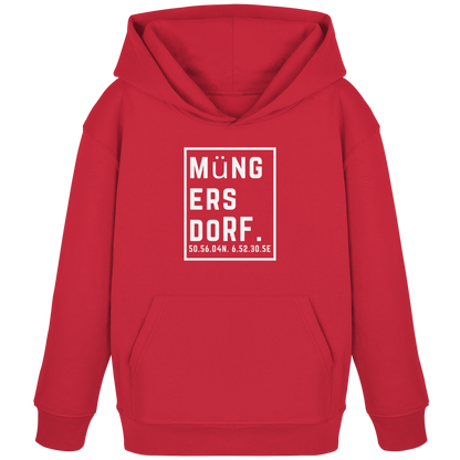 Müngersdorf Koordinaten (großer Druck auf der Brust) - Kids Organic Hoodie