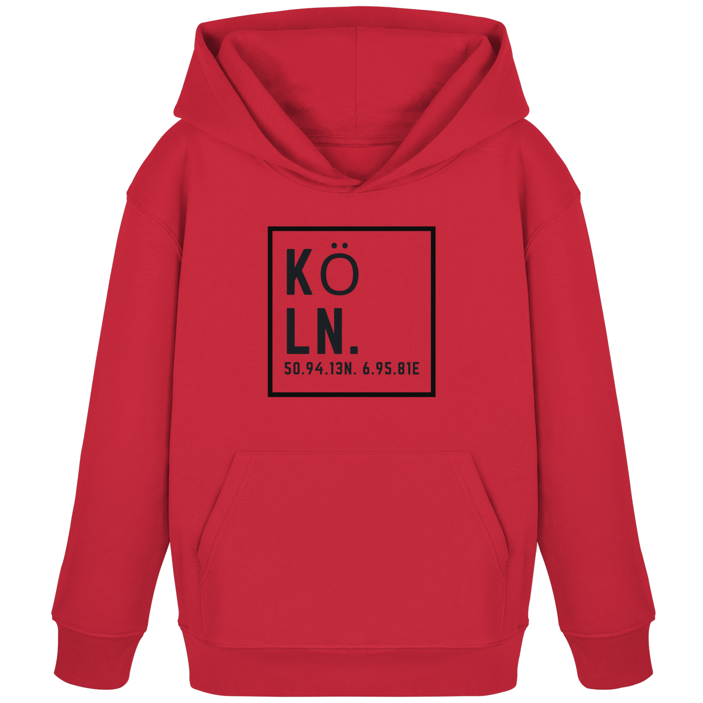 Köln Koordinaten (großer Druck auf der Brust) - Kids Organic Hoodie