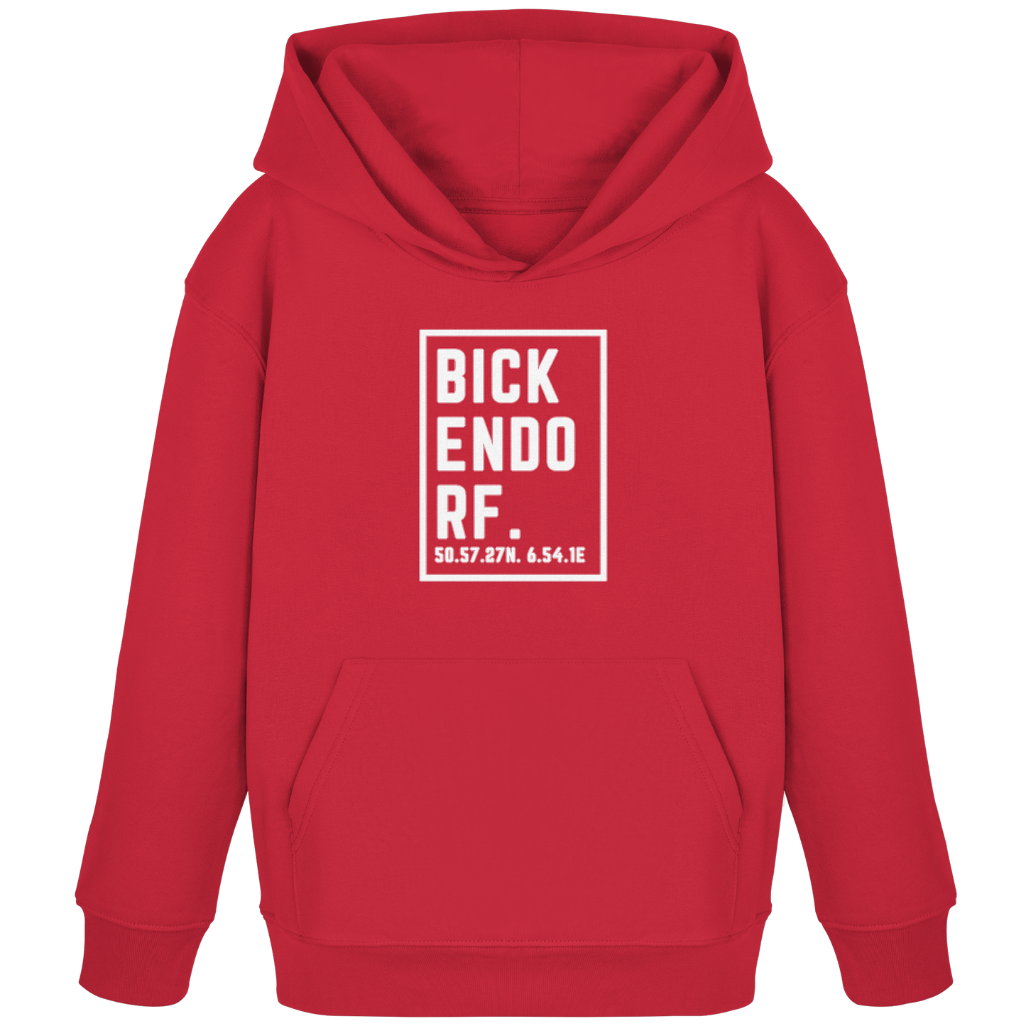 Bickendorf Koordinaten (großer Druck auf der Brust) - Kids Organic Hoodie
