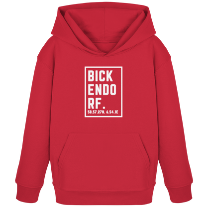 Bickendorf Koordinaten (großer Druck auf der Brust) - Kids Organic Hoodie