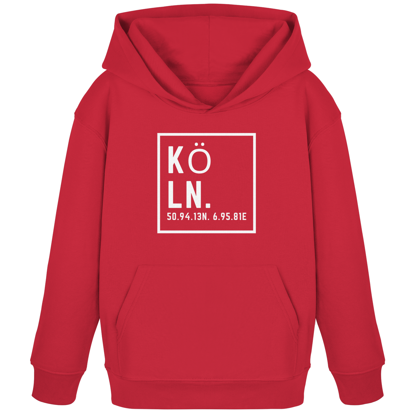 Köln Koordinaten (großer Druck auf der Brust) - Kids Organic Hoodie