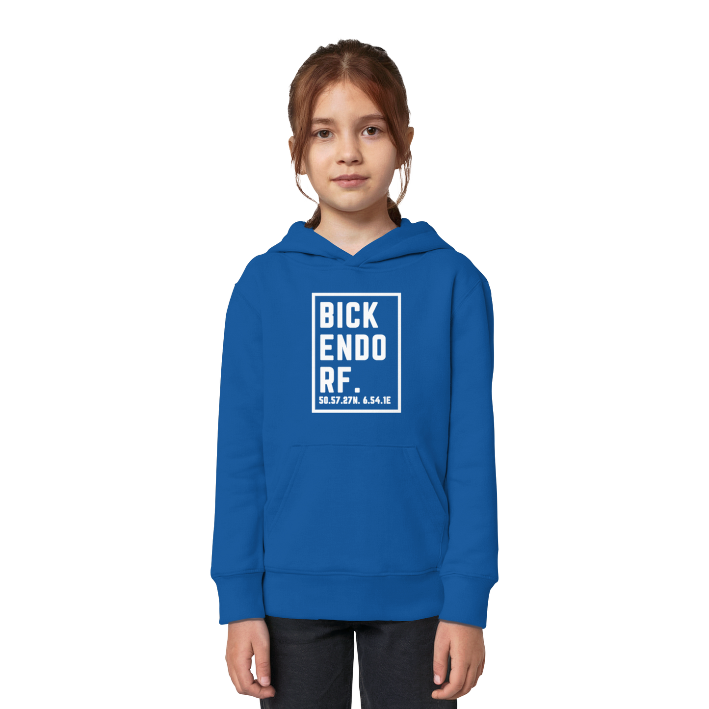 Bickendorf Koordinaten (großer Druck auf der Brust) - Kids Organic Hoodie
