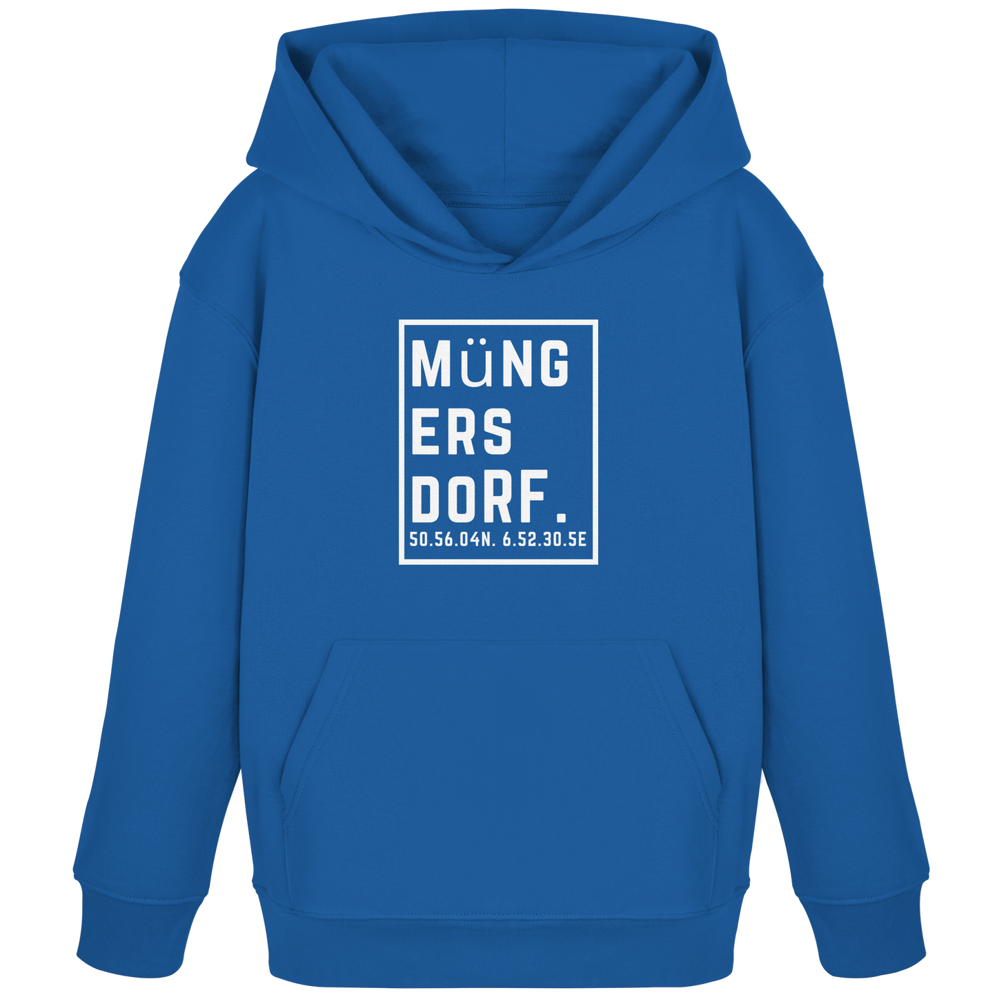 Müngersdorf Koordinaten (großer Druck auf der Brust) - Kids Organic Hoodie