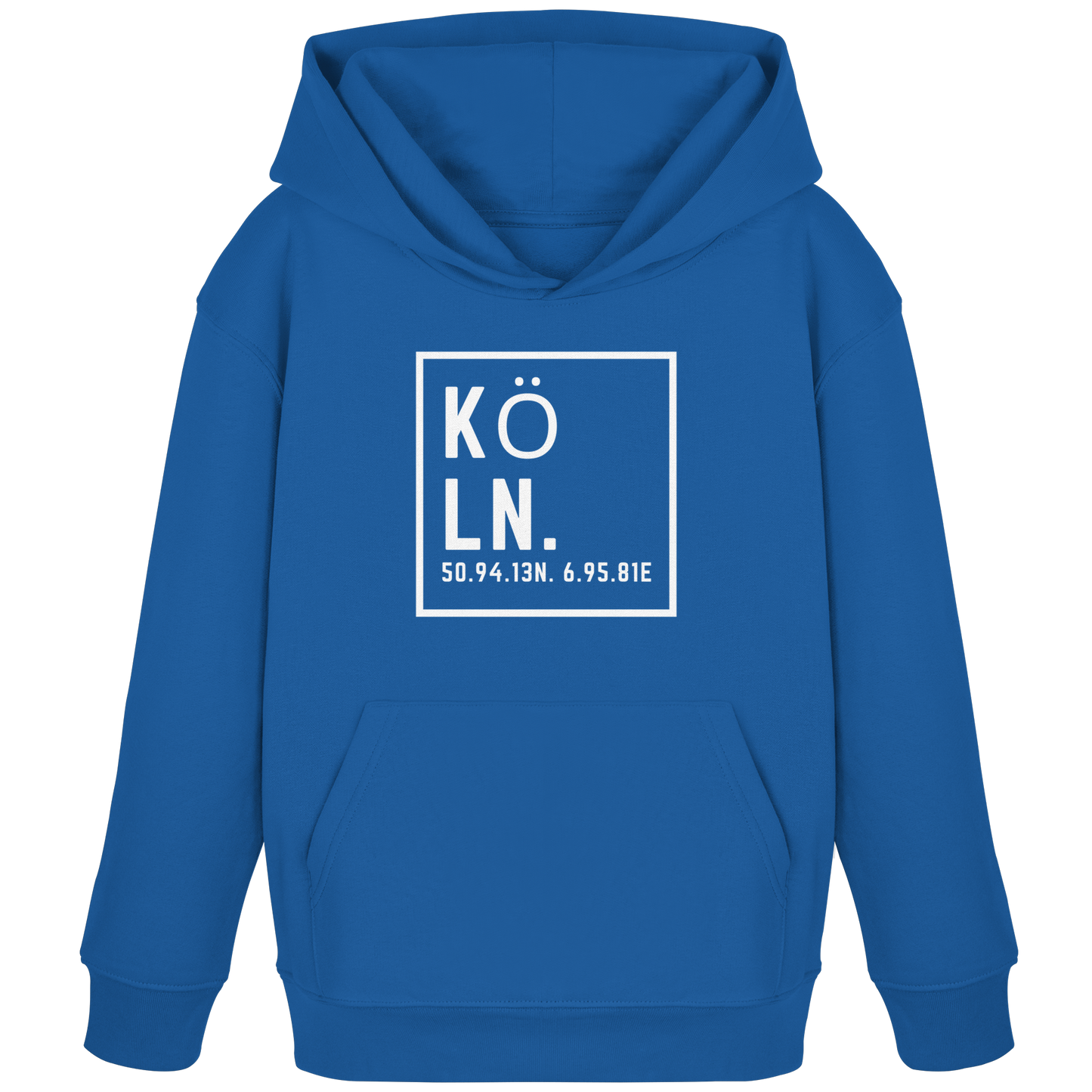 Köln Koordinaten (großer Druck auf der Brust) - Kids Organic Hoodie
