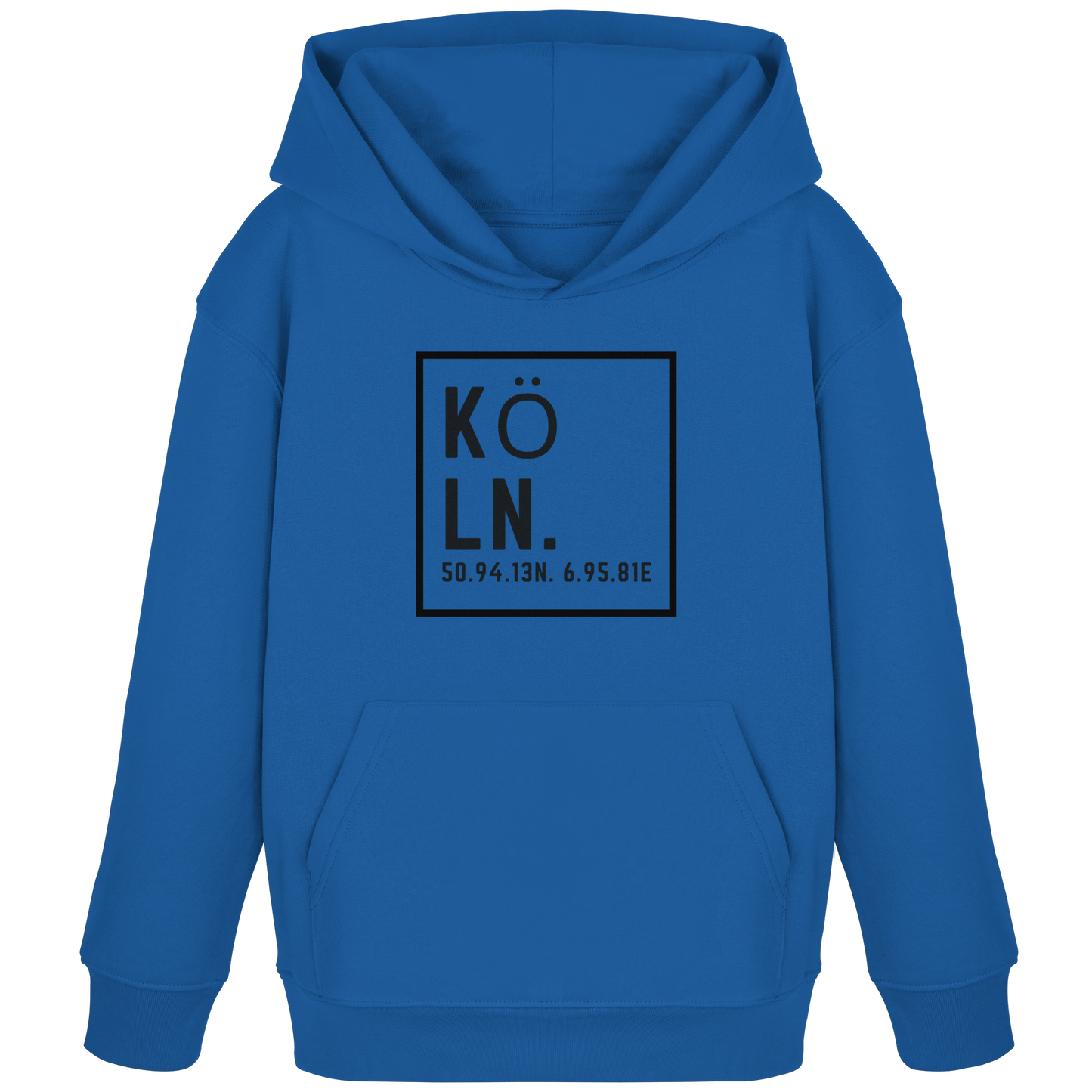 Köln Koordinaten (großer Druck auf der Brust) - Kids Organic Hoodie