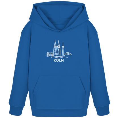 Köln Skyline (großer Druck auf der Brust) - Kids Organic Hoodie
