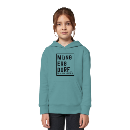 Müngersdorf Koordinaten (großer Druck auf der Brust) - Kids Organic Hoodie