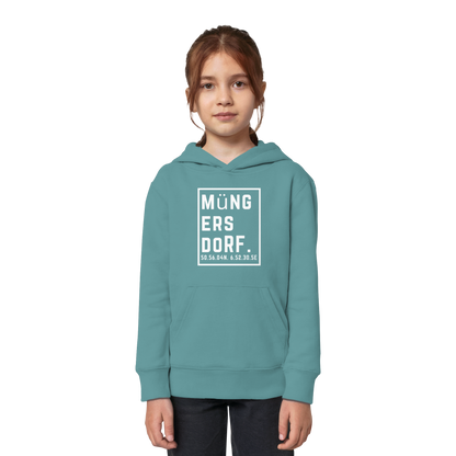 Müngersdorf Koordinaten (großer Druck auf der Brust) - Kids Organic Hoodie