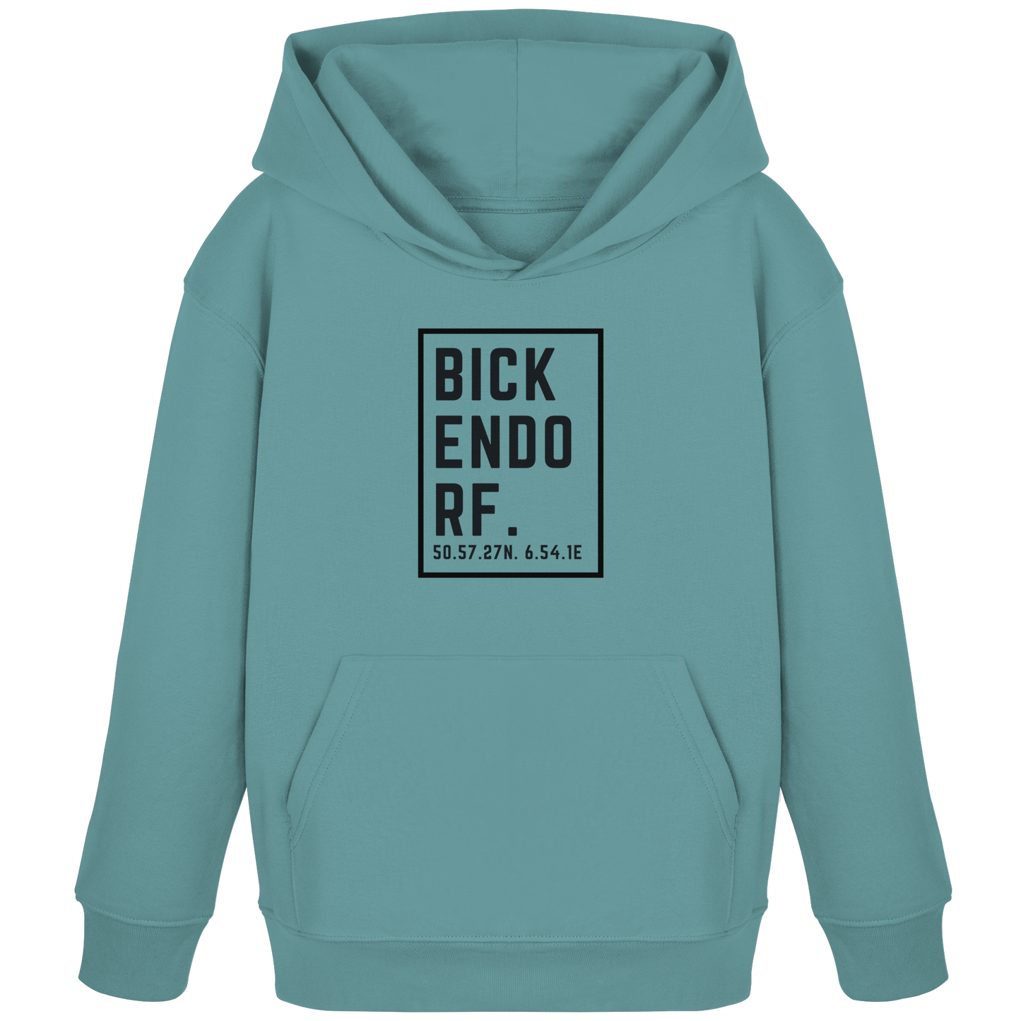 Bickendorf Koordinaten (großer Druck auf der Brust) - Kids Organic Hoodie