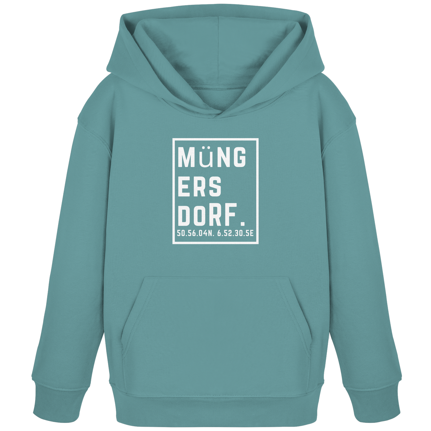 Müngersdorf Koordinaten (großer Druck auf der Brust) - Kids Organic Hoodie