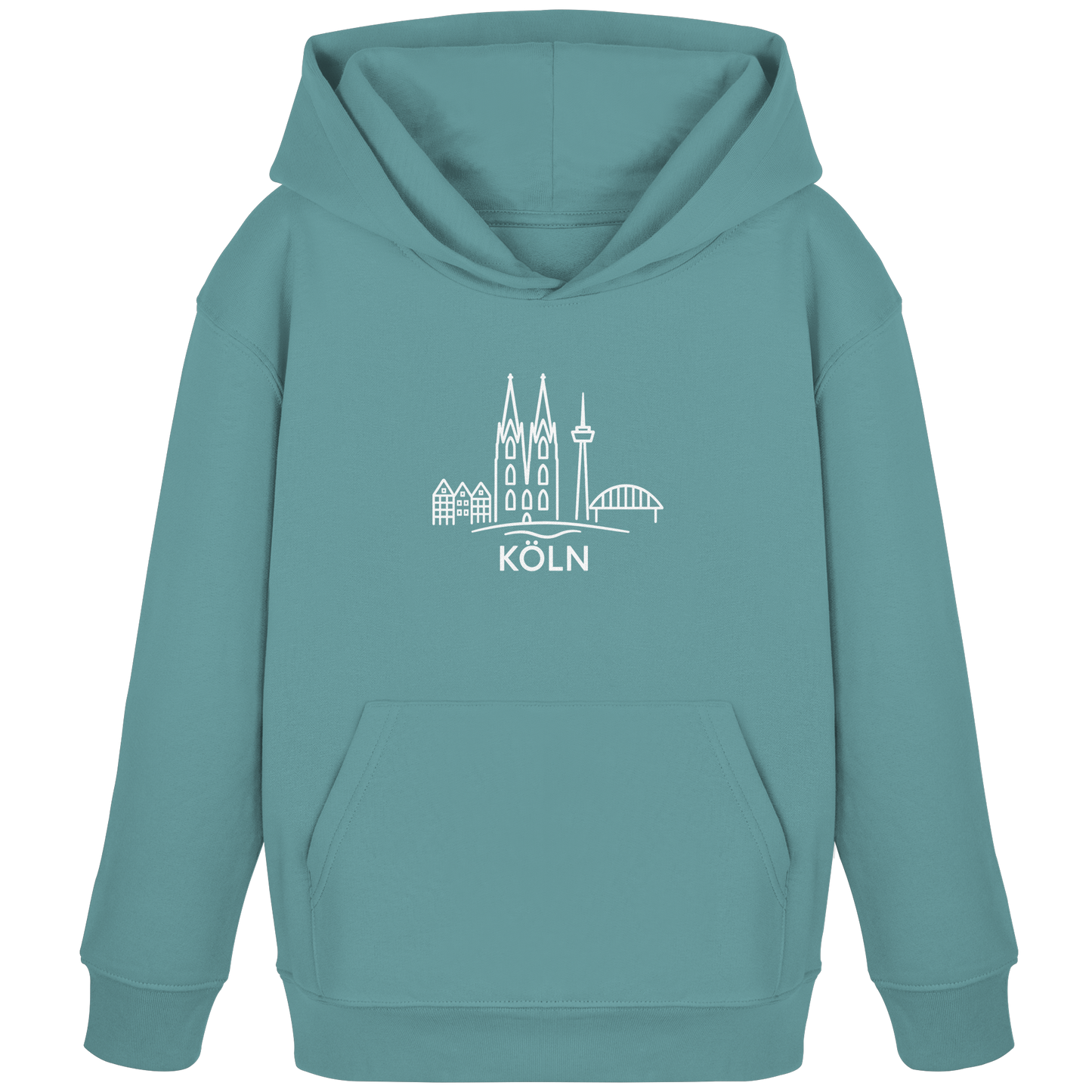 Köln Skyline (großer Druck auf der Brust) - Kids Organic Hoodie