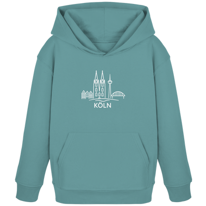 Köln Skyline (großer Druck auf der Brust) - Kids Organic Hoodie