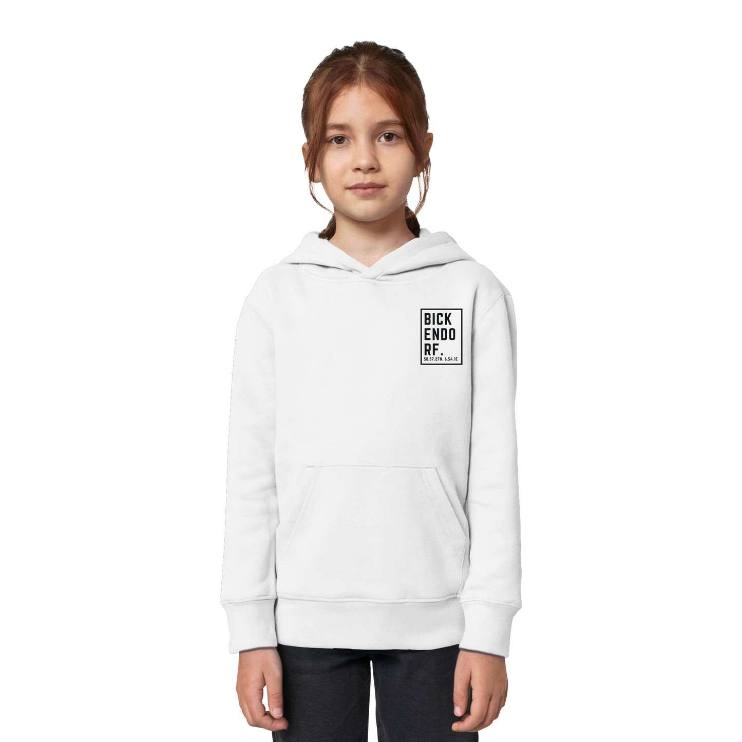 Bickendorf Koordinaten (kleiner Druck auf der Brust) - Kids Organic Hoodie