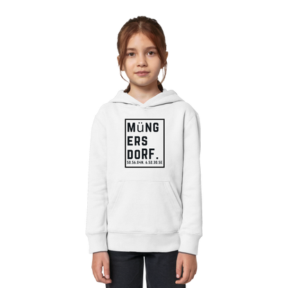 Müngersdorf Koordinaten (großer Druck auf der Brust) - Kids Organic Hoodie