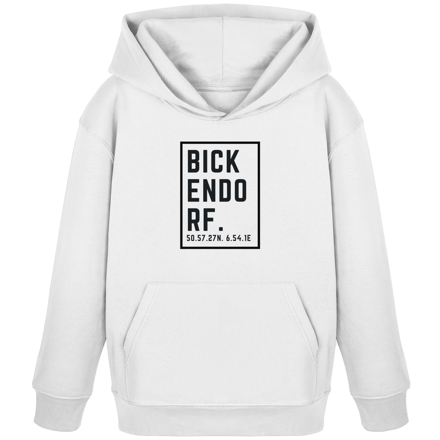 Bickendorf Koordinaten (großer Druck auf der Brust) - Kids Organic Hoodie