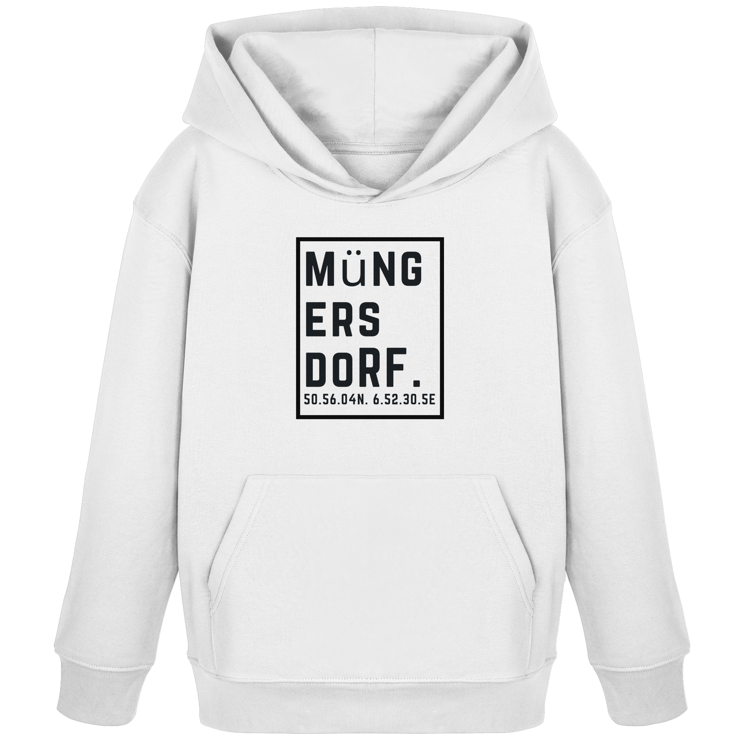 Müngersdorf Koordinaten (großer Druck auf der Brust) - Kids Organic Hoodie