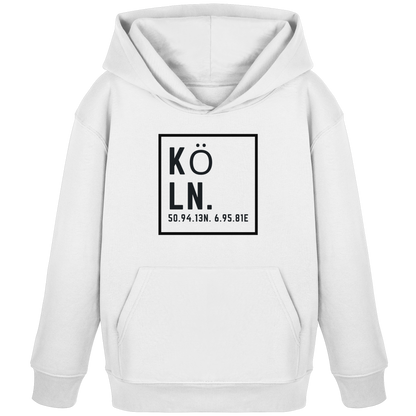 Köln Koordinaten (großer Druck auf der Brust) - Kids Organic Hoodie