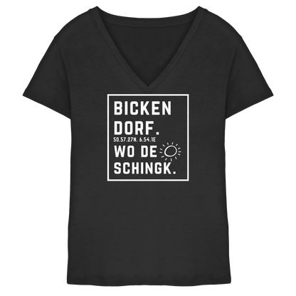Wo de Sonn schingk - Bickendorf Druck - Ladies V-Neck Shirt