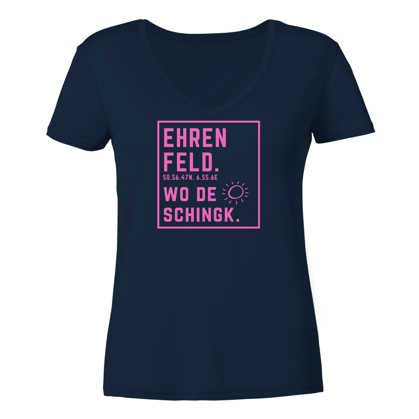 Wo de Sonn schingk - Ehrenfeld Druck   - Ladies V-Neck Shirt