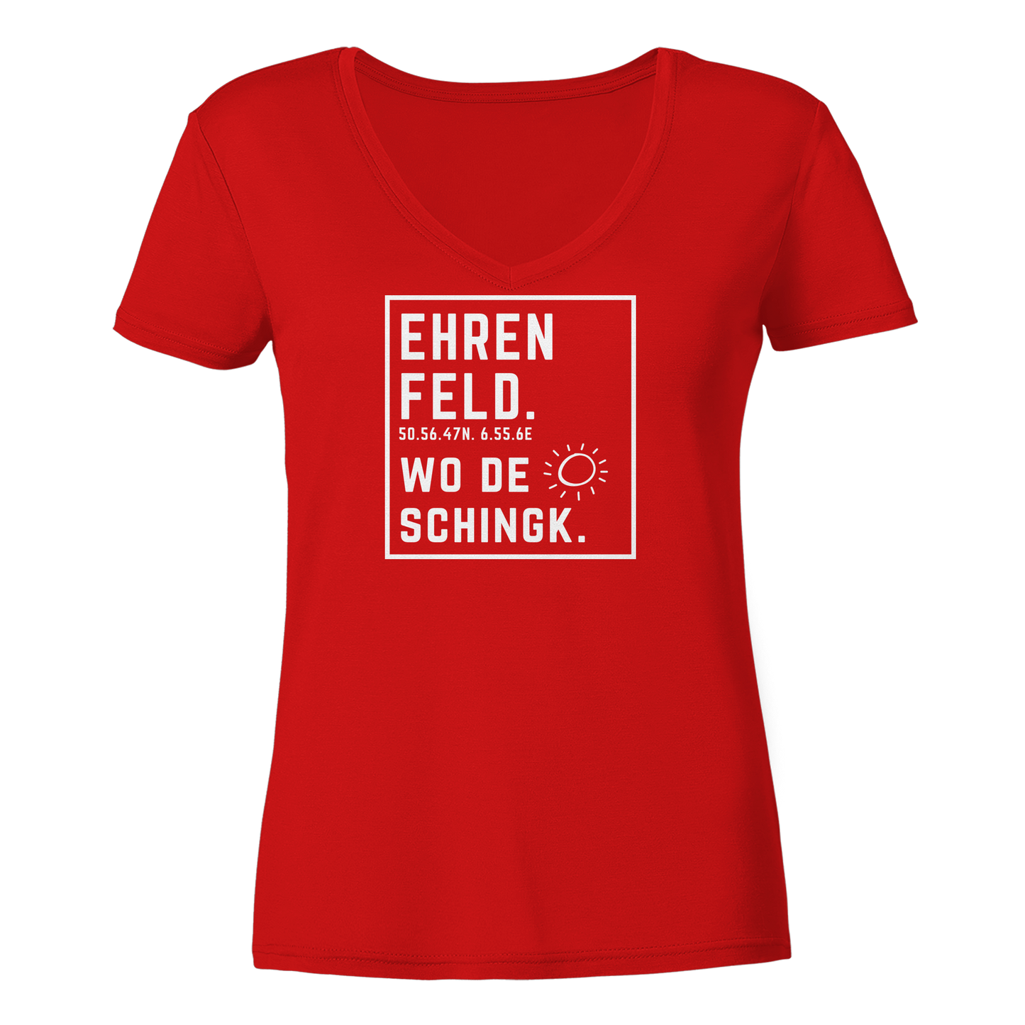 Wo de Sonn schingk - Ehrenfeld Druck - Ladies V-Neck Shirt