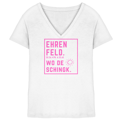Wo de Sonn schingk - Ehrenfeld Druck   - Ladies V-Neck Shirt