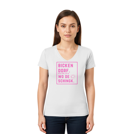 Wo de Sonn schingk - Bickendorf Druck  - Ladies V-Neck Shirt