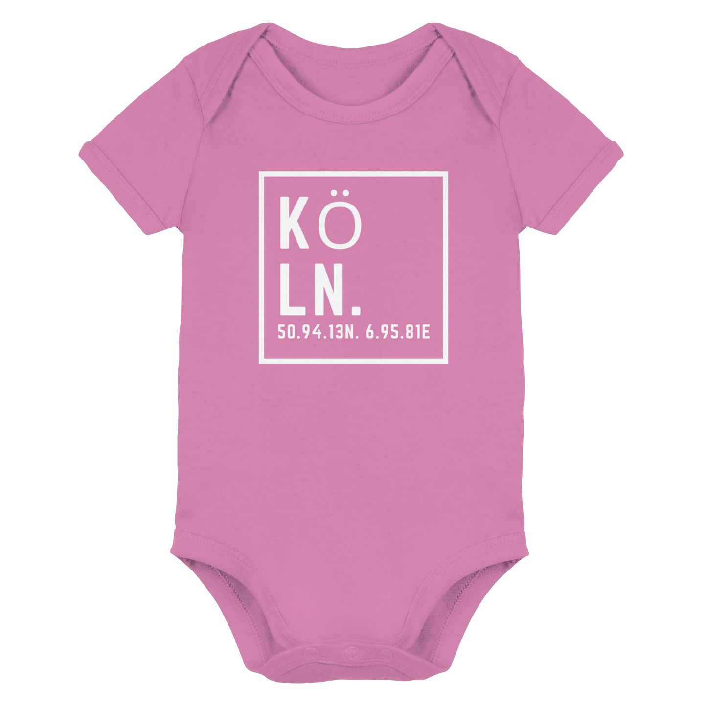 Köln Koordinaten (großer Druck auf der Brust) - Organic Baby Bodysuit